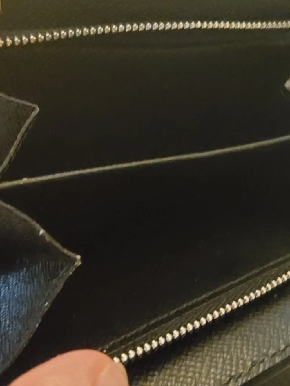 Like New Louis Vuitton Epi Leather and Silver Black Wallet with COA